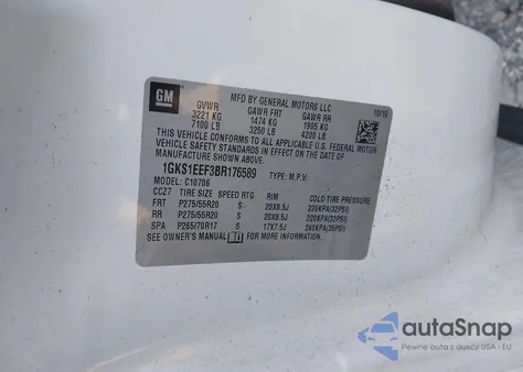 2011 GMC Yukon Denali from USA, damaged, VIN 1GKS1EEF3BR176589